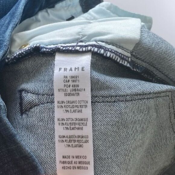 FRAME Jeans Le Crop Mini Boot Raw Hem in Edgewater Wash Blue Size 27 - Picture 8 of 9